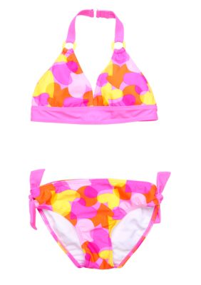 J Khaki 2-Piece Heart Camo Love Swimsuit Girls 7-16