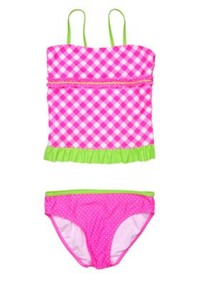 J Khaki 2 Piece Swim Suit Girls 7-16