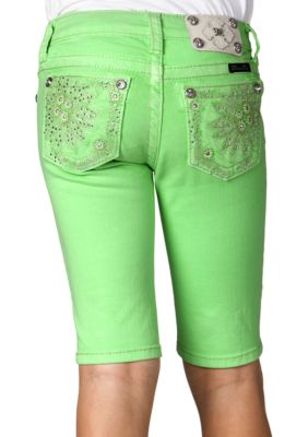 Miss Me Girls Daisy Pocket Neon Bermuda Girls 7-16