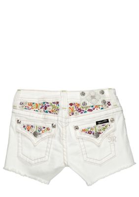 Miss Me Girls Floral Flap Pocket Denim Short Girls 7-16