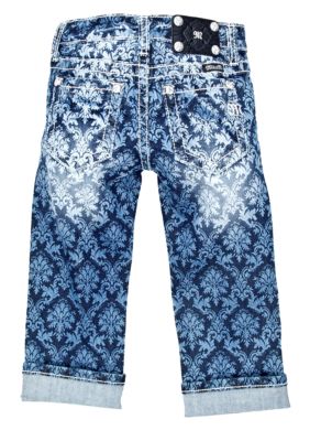 Miss Me Girls Damask Print Cuffed Capri Girls 7-16