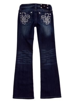 Miss Me Girls Fleur De Lis Bedazzled Boot cut Jean Girls 7-16