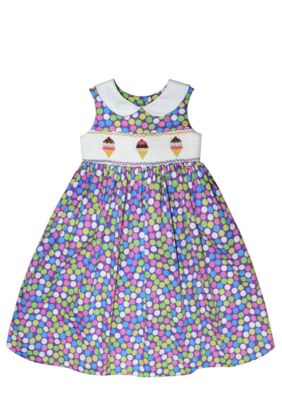 Marmellata Ice Cream Cone Smocked Dress Girls 4-6X