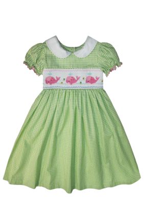 Marmellata Whale Smocked Dress Girls 4-6X