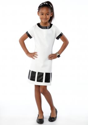 kc parker Pleather Pieced Dress Girls 7-16