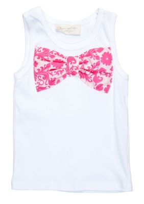 Nain & Joe Damask Bow Tank Girls 2-8