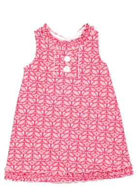 Nain & Joe Floral Print Ruffle Front Dress Girls 2-8