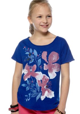 Lucky Brand Tropical Tie Back Shirt Girls 7-16