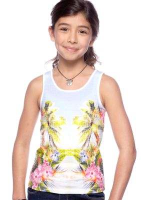 Lucky Brand Sequin Mirror Print Tank Girls 7-16