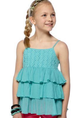 Lucky Brand Tier Gauze Tank Girls 7-16