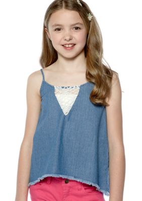 Lucky Brand Denim Tank Top Girls 7-16
