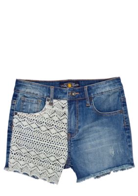 Lucky Brand Crochet Denim Short Girls 7-16