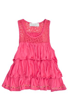 Lucky Brand Tiered Knit Tank Girls 4-6X