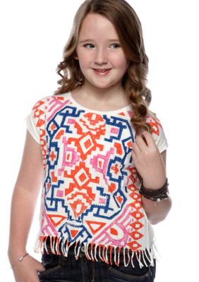 Lucky Brand Fringe Bottom Top Girls 7-16