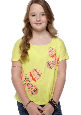 Lucky Brand Butterfly Graphic Top Girls 7-16