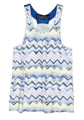 Lucky Brand Zig Zag Print Knit Top Girls 4-6x