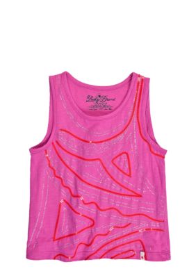 Lucky Brand Embellished Geographic Art Tank Girls 4-6X