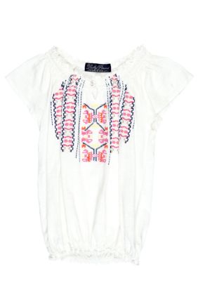 Lucky Brand Embroidered Peasant Top Girls 4-6x