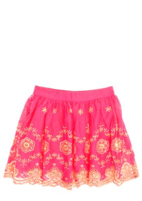 Lucky Brand Embroidered Skirt Girls 4-6X