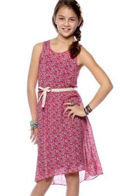 Lucky Brand Floral Hi Low Hem Woven Dress Girls 7-16