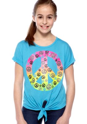 Red Camel Girls Tie Front Peace Tee Girls 7-16