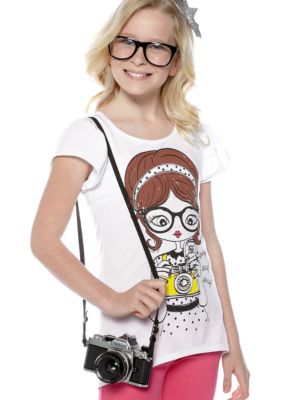 Red Camel Girls Camera Girl Tee Girls 7-16