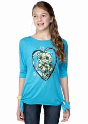 Red Camel Girls Side Tie Owl Tee Girls 7-16