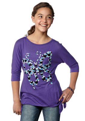 Red Camel Girls Side Tie Butterfly Tee Girls 7-16