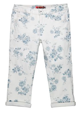 Squeeze Floral Print Crop Girls Plus