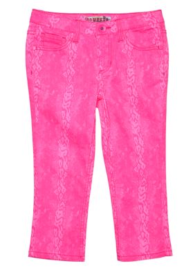 Squeeze Neon Snake Print Crop Girls 7-16