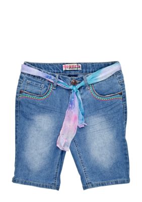 Squeeze Sash Belted Bermuda Short Girls Plus