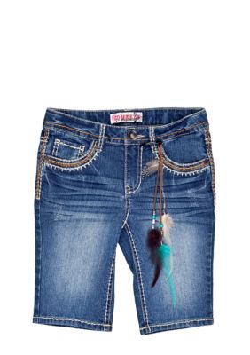 Squeeze Feather Belt Bermuda Short  Girls 7-16