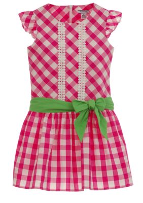 Hartstrings Pink Check Dress Girls 7-16