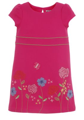 Hartstrings Flower Ponte Dress Girls 4-6X
