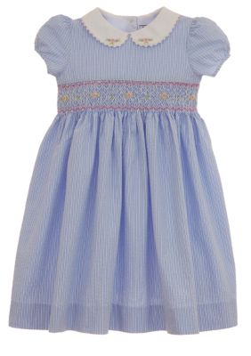 Hartstrings Blue Seersucker Dress Girls 7-16