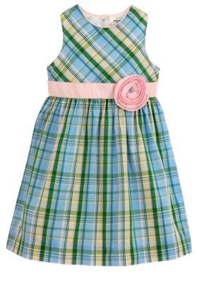 Hartstrings Plaid Dress Girls 4-6X