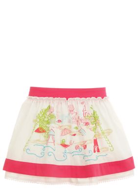 Hartstrings Beach Scene Skirt Girls 4-6x