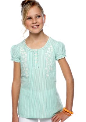 Red Camel Girls&reg; Stripe Woven Peasant Top Girls 7-16