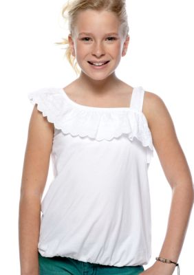 Red Camel Girls Solid One Shoulder Tank Girls 7-16