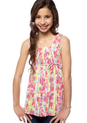Red Camel Girls Multi Print U-Neck Top Girls 7-16