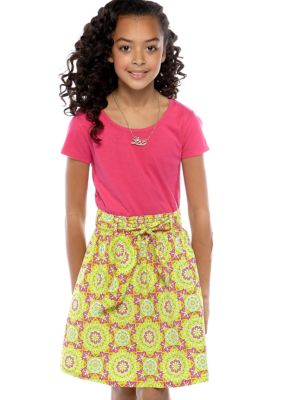 Red Camel Girls Knit & Woven Printed Dress Girls 7-16