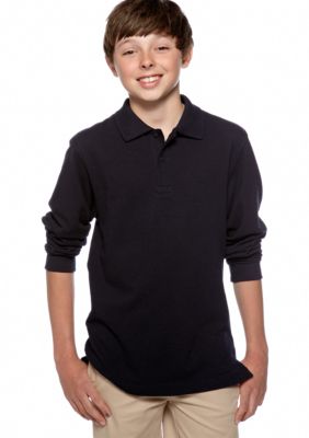 Izod Long Sleeve Uniform Polo Boys 8-20