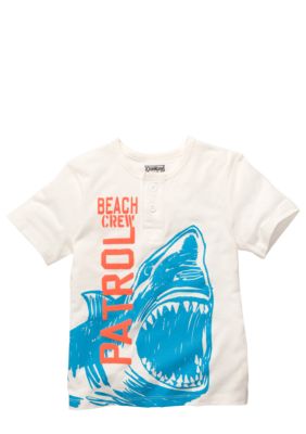 OshKosh B'gosh Orange and Navy Striped Henley Shirt Boys 4-7