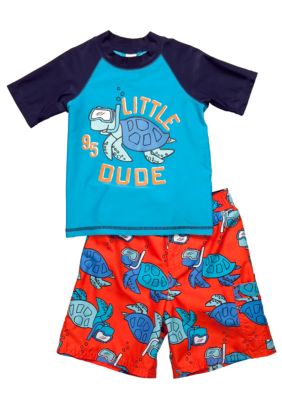 OshKosh B'gosh Little Dude Turtle 2-Piece Swim Set Boys 4-7