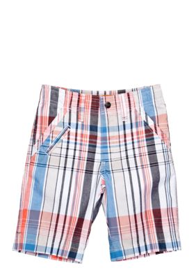 Lee Dungaree Flat Front Plaid Bermuda Short Boys 4-7