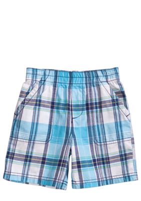 J Khaki Plaid Pork Chop Short Boys 4-7