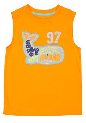 J Khaki Muscle Tank with Chest Stitch Boys 4-7