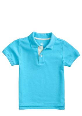 J Khaki Seersucker Placket Polo Boys 4-7