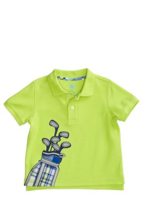 J Khaki Polo with Graphic Boys 4-7