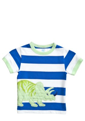 J Khaki Novelty Stripe Crew Boys 4-7